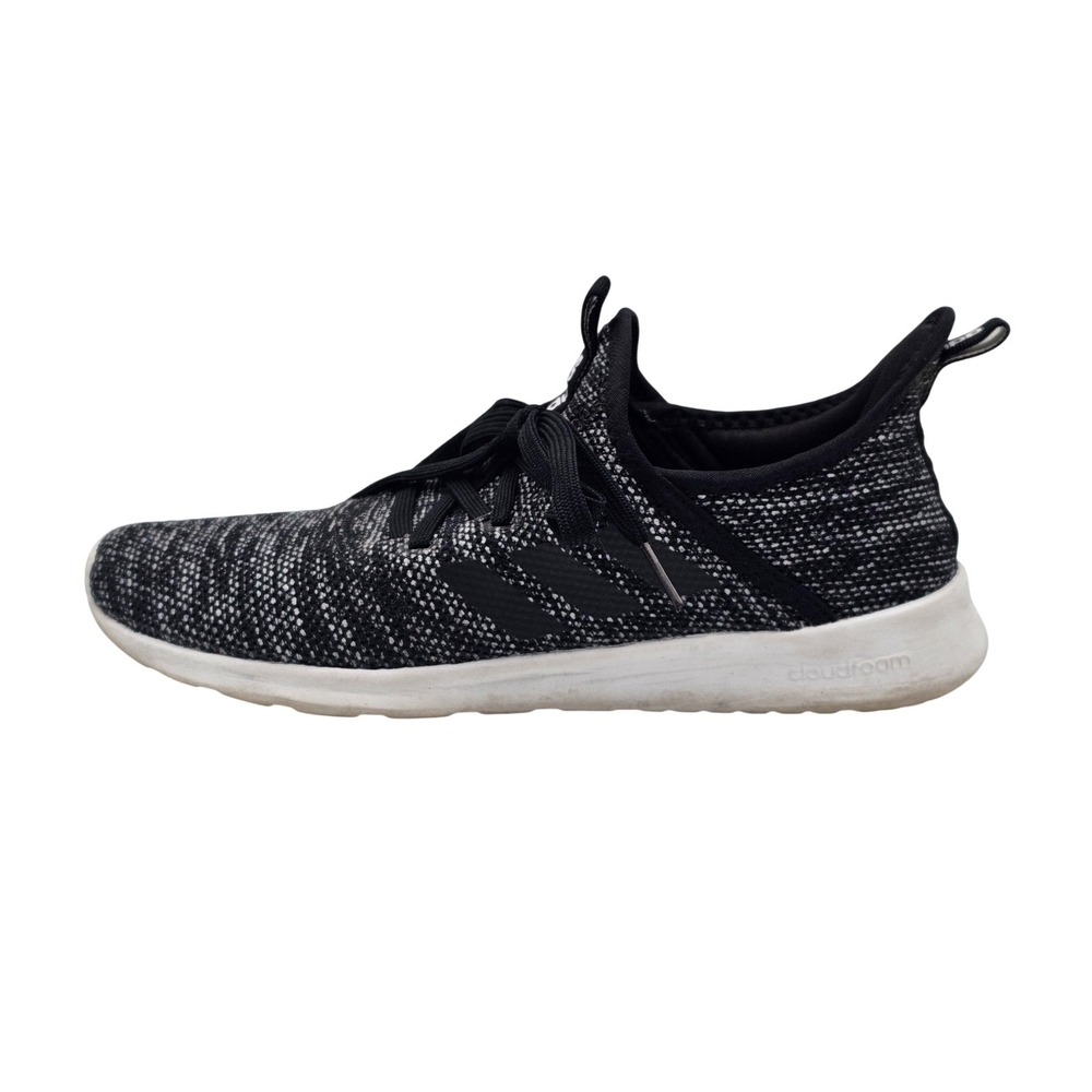 Adidas Cloudfoam Pure Shoes Womens Size 7.5 Black Knit Running Sneakers DB0694‎